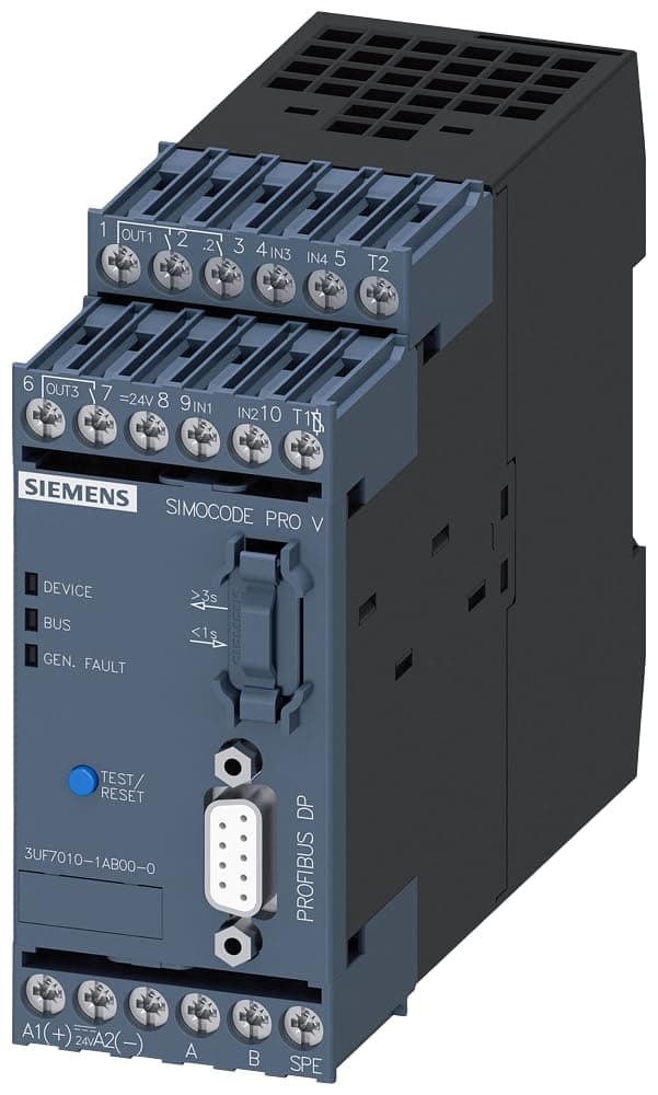 SIEMENS 3UF7010-1AB00-0 Interfaz Profibus DP, Módulo de comunicación, Automatización industrial, Color blanco