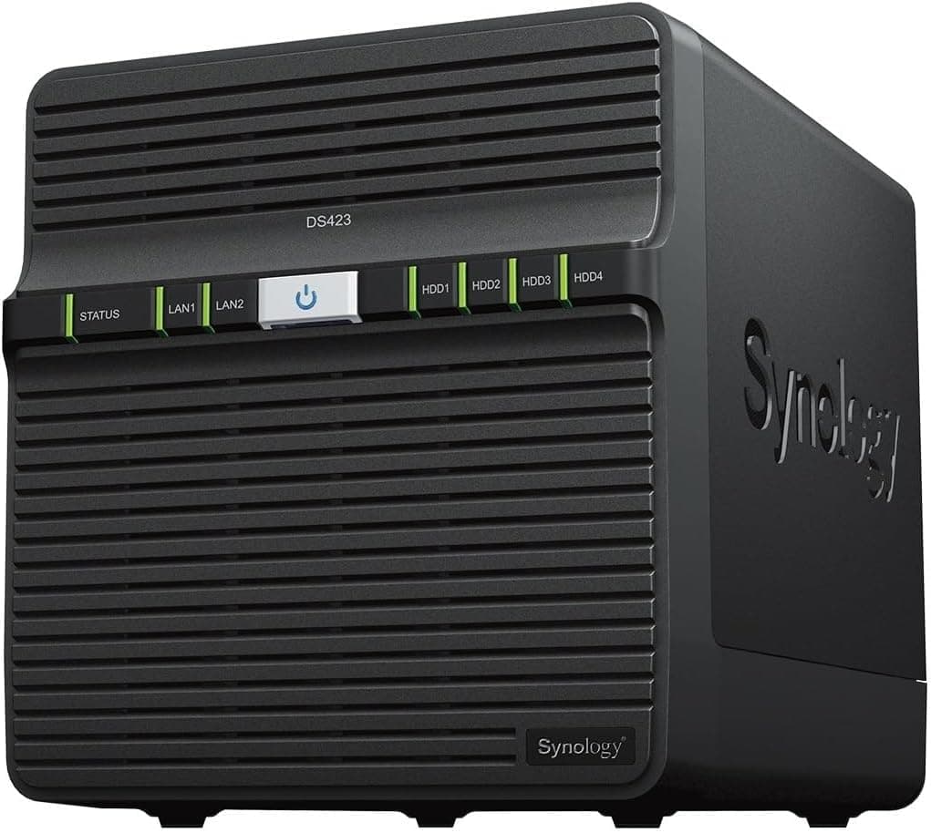 Synology DS423-16tvn NAS 4 Bahías 16TB - Realtek RTD1619B, 2GB RAM, 2x RJ-45 1GbE LAN, Incluye 4x 4TB Seagate IronWolf