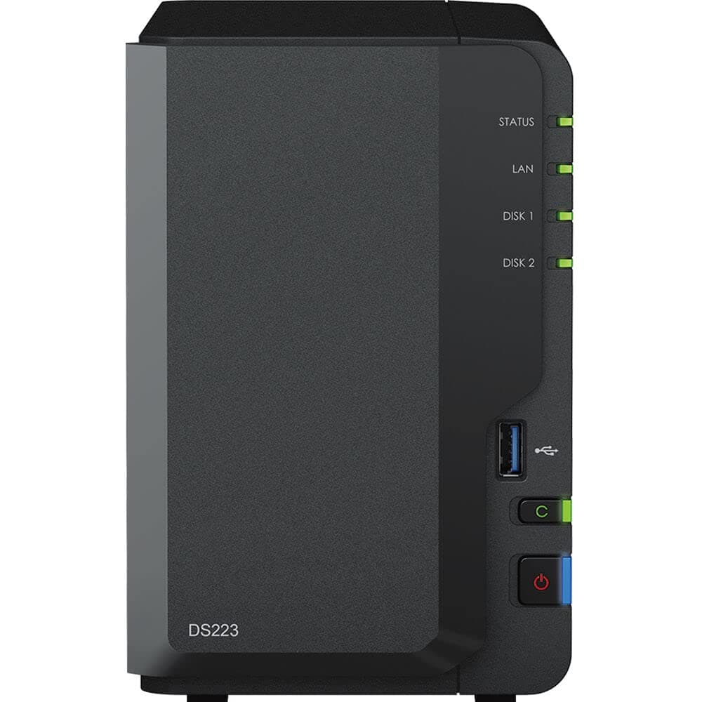 Synology DiskStation DS223 NAS Server, CPU RTD1619B 1.7GHz, 2GB RAM, 40TB HDD, 1x LAN 1GbE, Sistema Operativo DSM