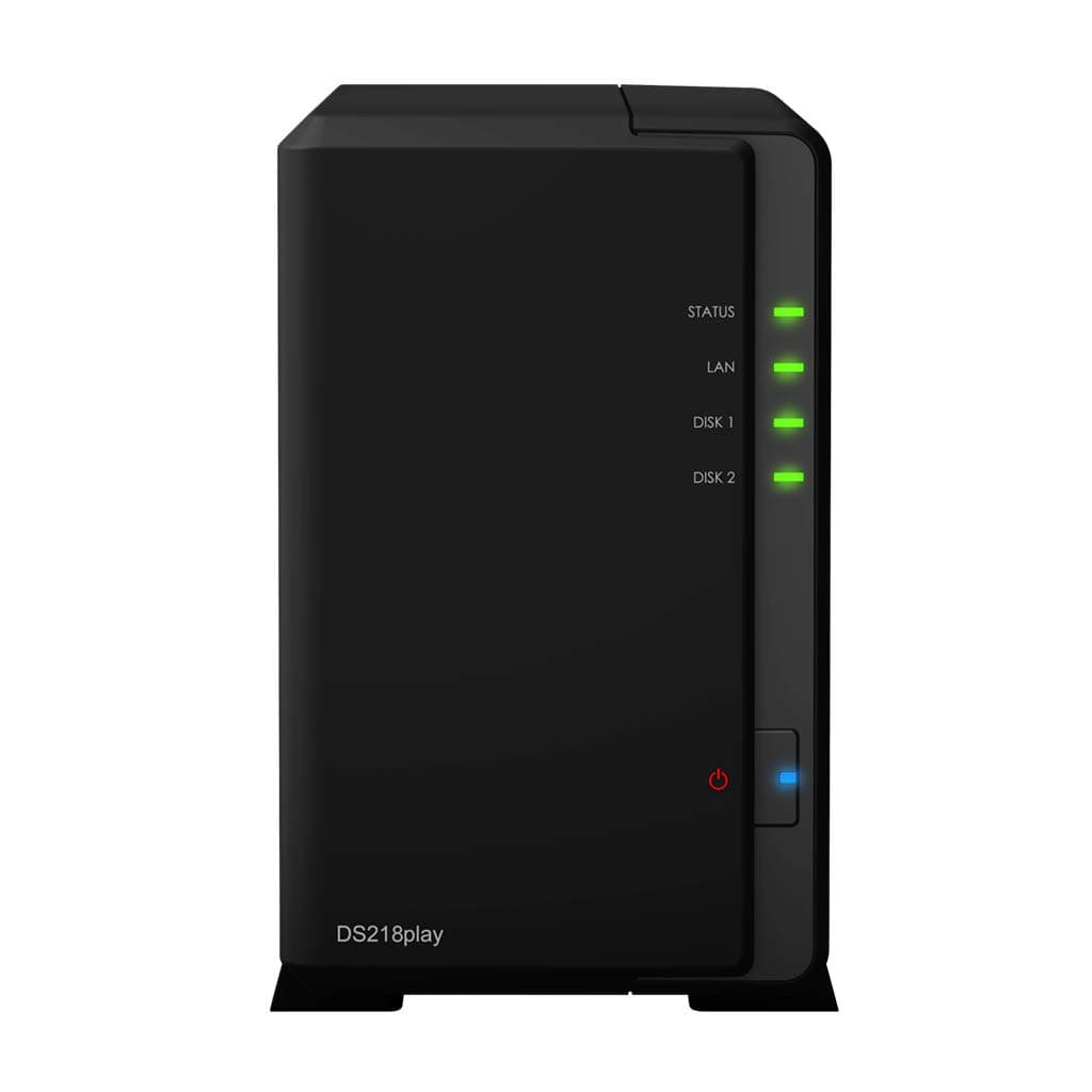 Synology DiskStation DS218play NAS Server, CPU RTD1296 1.4GHz, 1GB RAM, Almacenamiento HDD 36TB, 1x LAN 1GbE, Sistema Operativo DSM