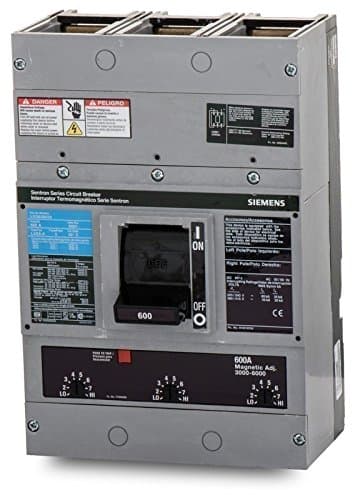 SIEMENS JD HHJD63F400 - Interruptor Automático 3 Polos 400A 600V 50kA, Marco FR, Color Negro