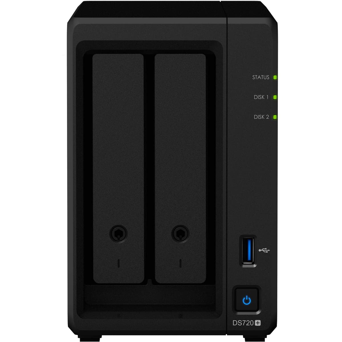 Synology DiskStation DS720+ NAS Server, CPU Celeron 2.0GHz, 6GB RAM, 20TB HDD, SSD M.2 NVMe 1TB, 2 Puertos LAN 1GbE, Sistema Operativo DSM