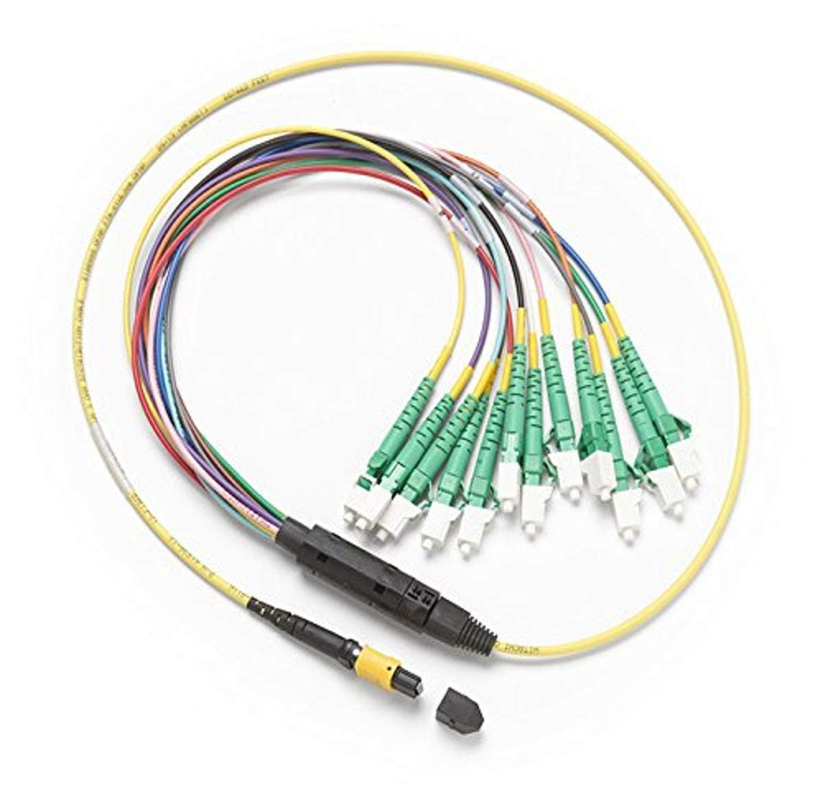 Fluke Networks SBKC-MPOAPCU-LCAP cable breakout 1 m fibra óptica SM MPO-APC sin pin conector LCAPC para redes y telecomunicaciones