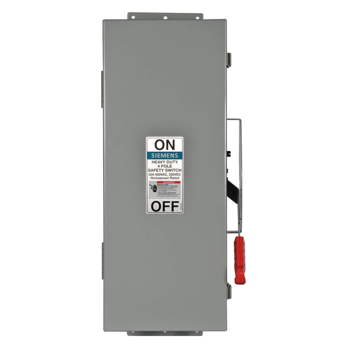 SIEMENS HNF462 Interruptor de Seguridad, 600 VAC, 4PST, 60 A, 4 polos, corte visible, montaje en pared, fusible, industrial