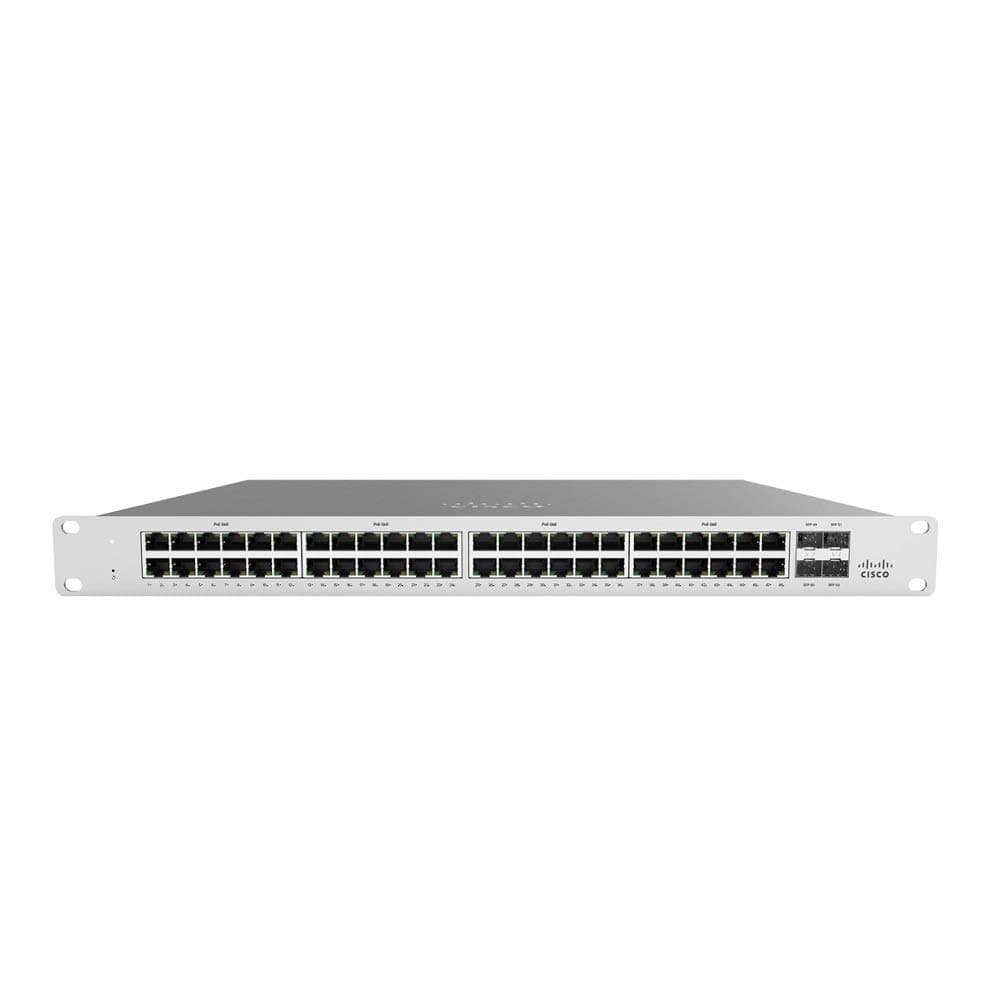 Cisco Meraki MS120-48LP Switch Gigabit L2 Gestionado en la Nube 48x GigE PoE 370W + Licencia Enterprise Security y Soporte 1 Año BDL