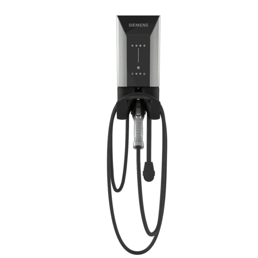 SIEMENS VersiCharge 8EM1310-5CG14-1GA2 Cargador EV Comercial 48A cable 25' Hardwired con ISO 15118 carga inteligente y OCPP