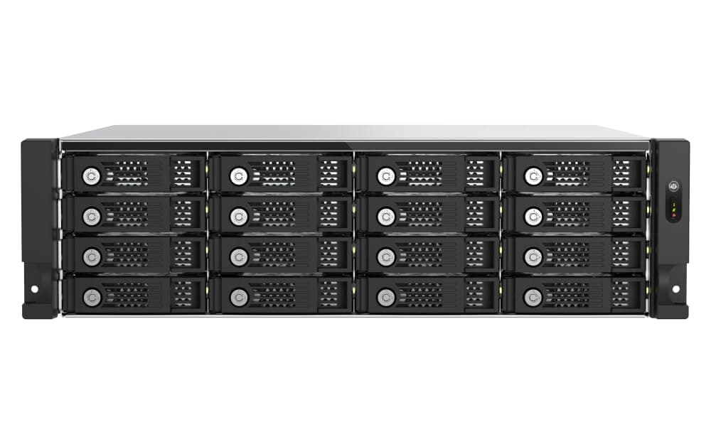 QNAP TL-R1600PES-RP-US bahía 16 3U rack corto JBOD SATA interfaz PCIe expansión a petabyte (sin discos)