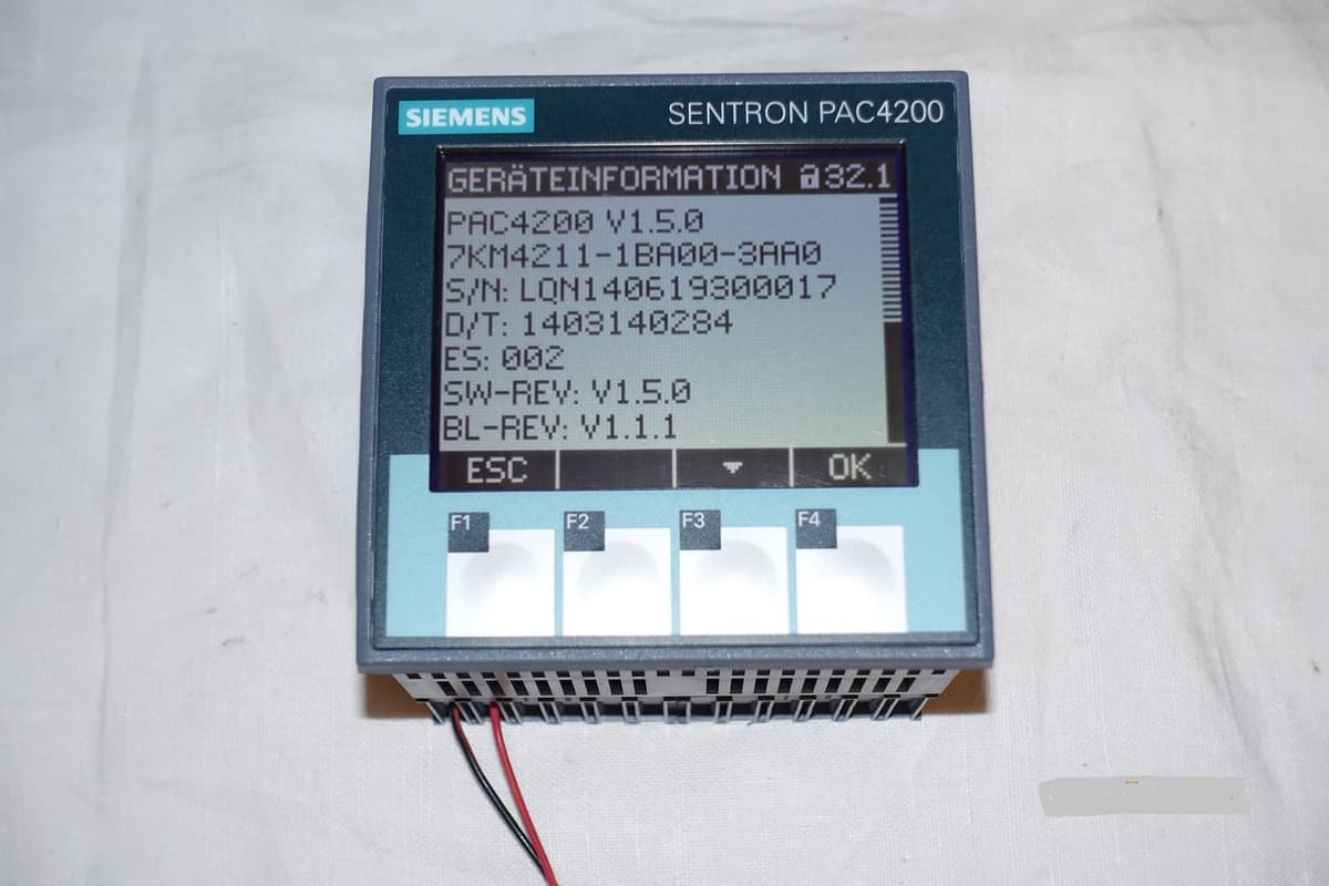 SIEMENS Sentron 7KM4212-0BA00-3AA0 Medidor de Energía, pantalla LCD, 120/240 VAC, monitoreo de consumo, medidor trifásico, panel eléctrico, industria y automatización