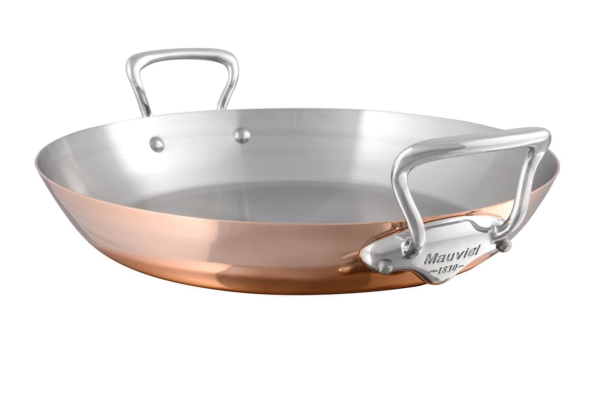 Mauviel M'Heritage 150 S paellera 13.8-in cobre 1.5mm con asas de acero inoxidable 6137.35
