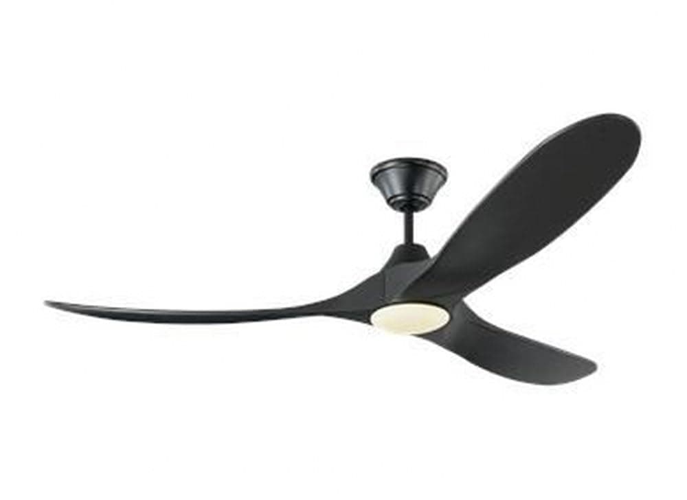 Monte Carlo 3MAVR60BKBKD Maverick 60" Energy Star - Ventilador de Techo con Luz LED y Control Remoto, Negro Mate