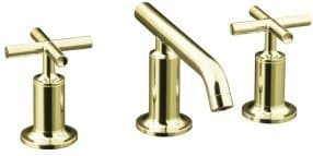 KOHLER Purist Grifo Widespread con Manijas Cruzadas y Pico Bajo, Vibrant French Gold (K-14410-3-AF)