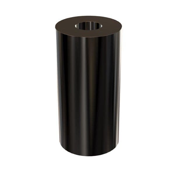 Metal Spacers Online Black Aluminum Spacer 1" OD x 3/8" ID, 2" Long, 250 Pack BAL-100-40-200-S-250