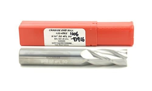 Accusize 1006-0916x5 Fresa de carburo sólido 9/16" 4 filos, 5 piezas