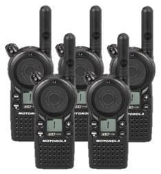 Pack de 5 radios Motorola CLS1110 (UHF) con accesorios