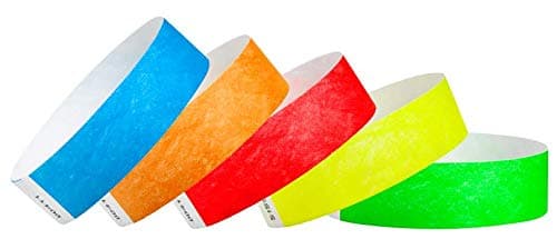 WristCo Paquete de 40,000 pulseras Tyvek en 5 colores - resistentes y cómodas para eventos T3VL-99-40000