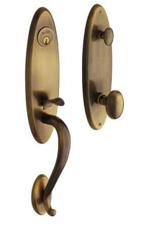 Baldwin Hardware Handle Set 85360.190.ENTR Satin Black