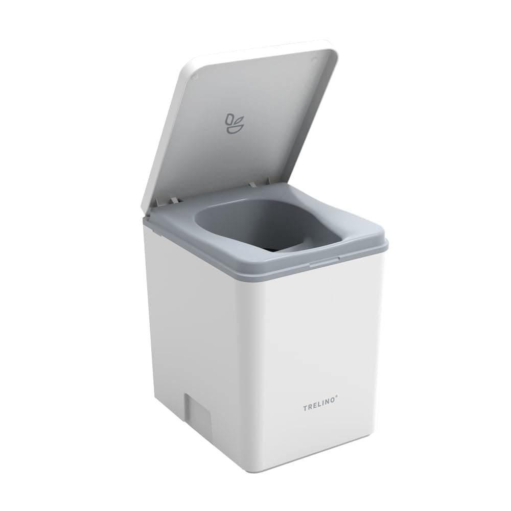 TRELINO Composting Toilet Evo L White, inodoro compostable portátil para camping y exteriores - sin olores, 2x 2.6 gal T1-01202