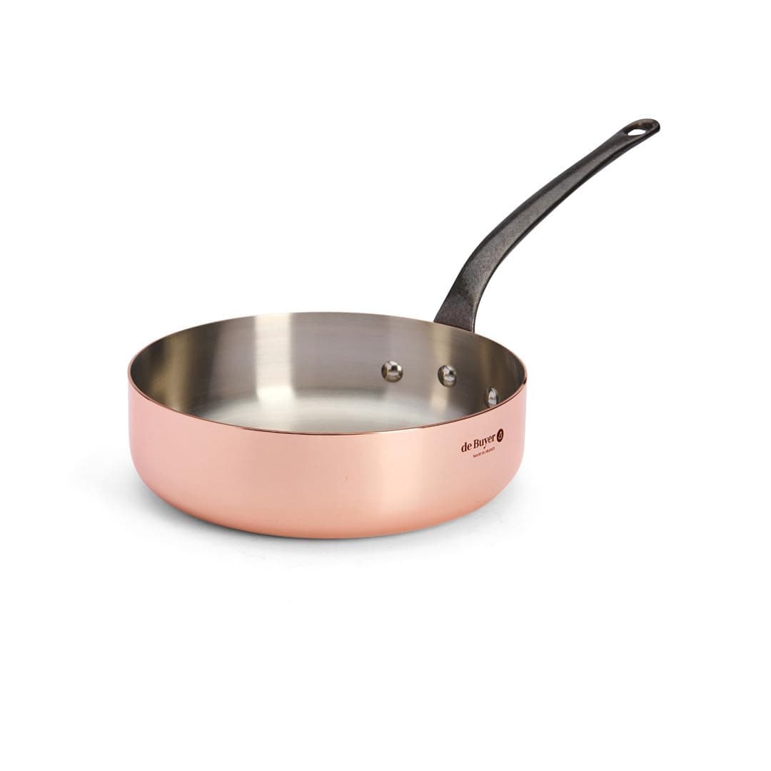 de Buyer Sartén salteadora INOCUIVRE de cobre y acero inoxidable 9.5 pulgadas 6462.24