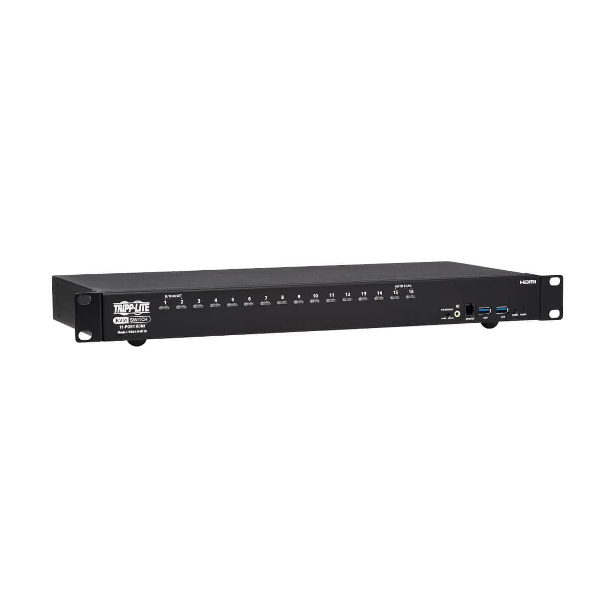 Tripp Lite B024-H4U16 KVM Switch 16 puertos HDMI 4K @60Hz, USB 3.2, montaje 1U, 3 años garantía