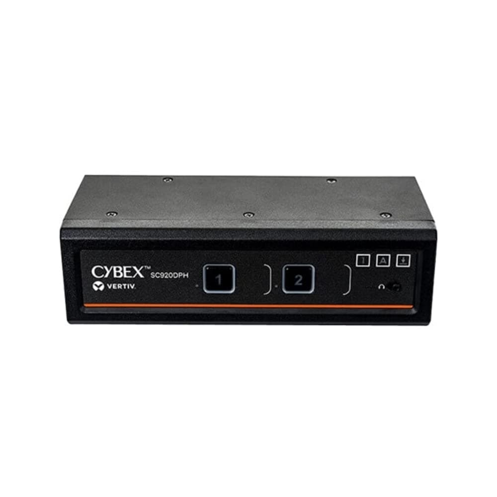 Vertiv Avocent Cybex SC920DPH-400 KVM seguro de escritorio 2 puertos, Dual Head, DisplayPort/HDMI, CAC, NIAP 4.0, TAA