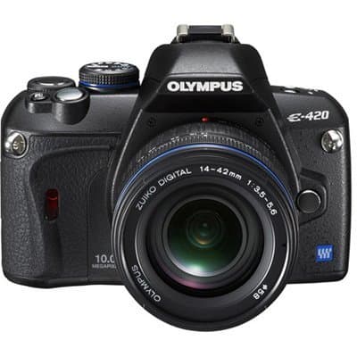 OM SYSTEM Olympus Evolt E420 Cámara réflex digital 10MP con lentes 14-42mm f/3.5-5.6 y 40-150mm f/4.0-5.6 ED Zuiko 262079