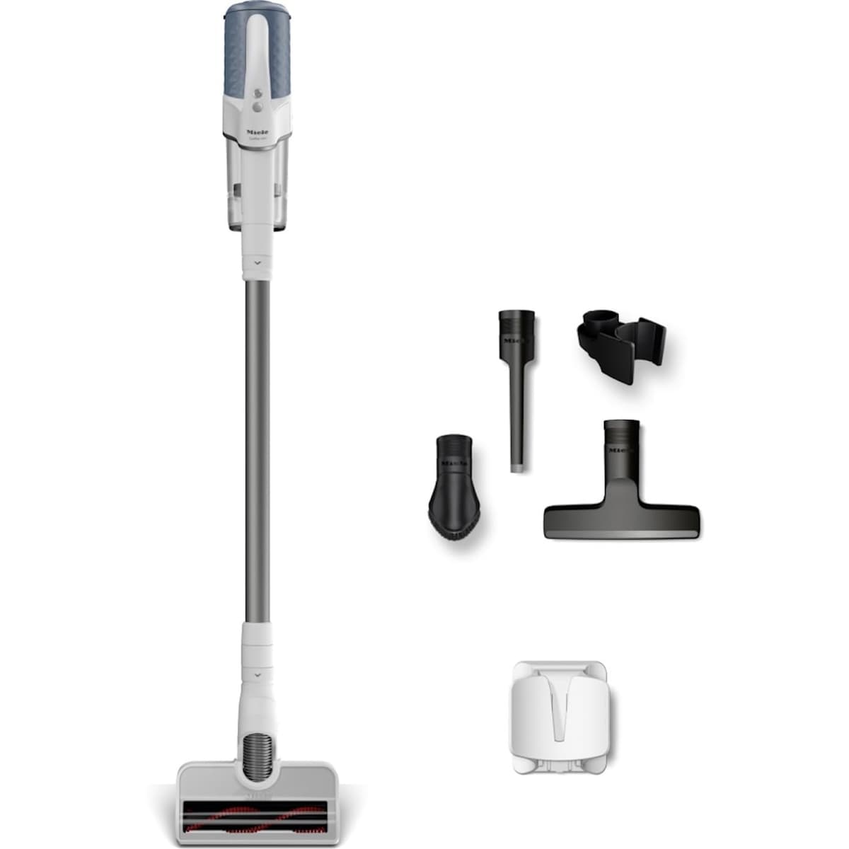 Miele Duoflex aspiradora sin cable y sin bolsa, stick flexible con Electrobrush Multifloor, Blanco Brillante / Gris Espacio / Nordic Blue 12556610
