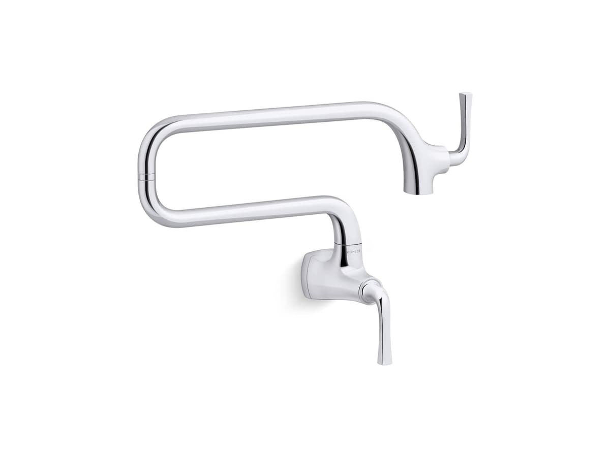 KOHLER K-22066-CP Graze Llave rellenadora de olla para cocina, acabado Cromo pulido