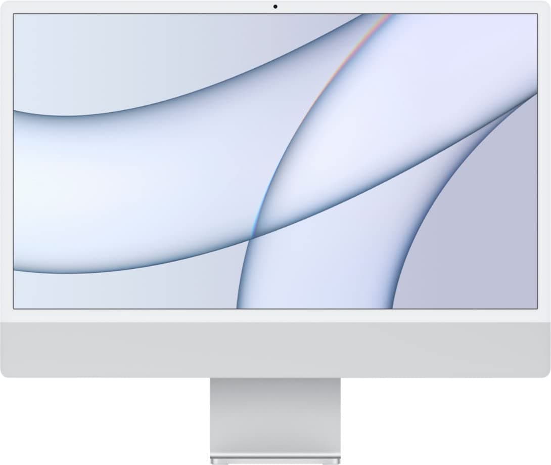 iMac de Apple 2021 con chip Apple M1, CPU de 8 núcleos (24 pulgadas, 8 GB RAM, 1 TB SSD) (Teclado QWERTY en inglés) Plateado (Reacondicionado) MGPD3LL/A