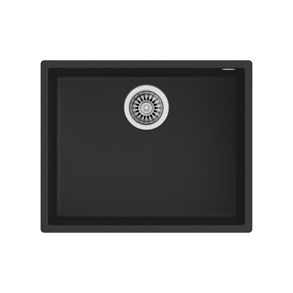 Teka 115230020 Fregadero de granito Tegranite un seno cuadrado 50.40 TG-black, Negro