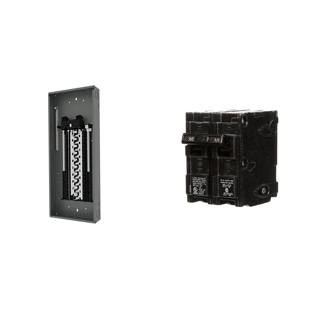 Siemens PN4060B1200C PN Series 200 Amp 40-Space 60-Circuit Main Breaker Plug-On Neutral Load Center Indoor con Bus de Cobre, Gris + Q230 30-Amp Doble Polo Tipo QP