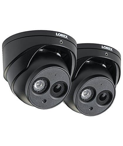 Paquete de 2 Cámaras IP Lorex 8MP 4K Turret/Dome LNE8950A, Visión Nocturna IR 200 ft, Visión Nocturna a Color, Interior/Exterior LNE8950ABW-2PK