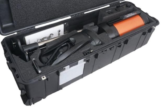 Funda Case Club para telescopio Celestron NexStar 8SE, incluye apertura, montura y trípode. Carcasa rígida, resistente al agua, lista para viajar
