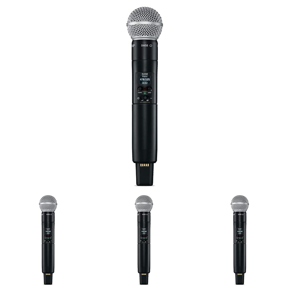 Shure SLXD2/SM58 Transmisor de mano inalámbrico con cápsula SM58 - Paquete de 4 (banda G58) SLXD2/SM58:-G58