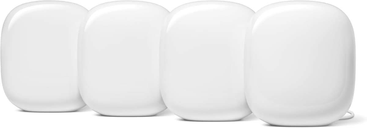 Google Nest WiFi Pro - Sistema Mesh Wi-Fi 6E, Cobertura para Toda la Casa (Pack de 4) - Snow