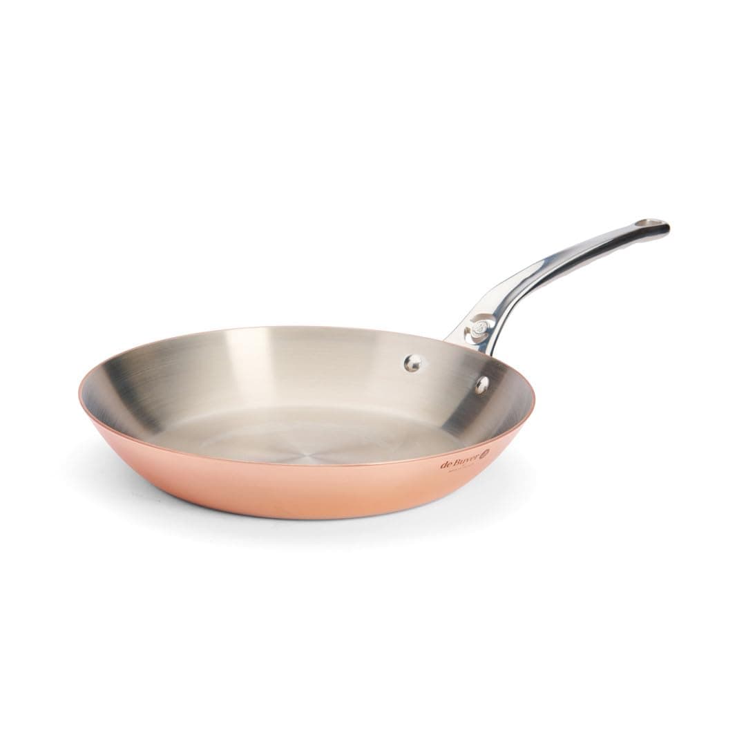 De Buyer Inocuivre Sartén Redonda de Acero Inoxidable, 2 mm de Grosor, 28 cm de Diámetro 6424.28