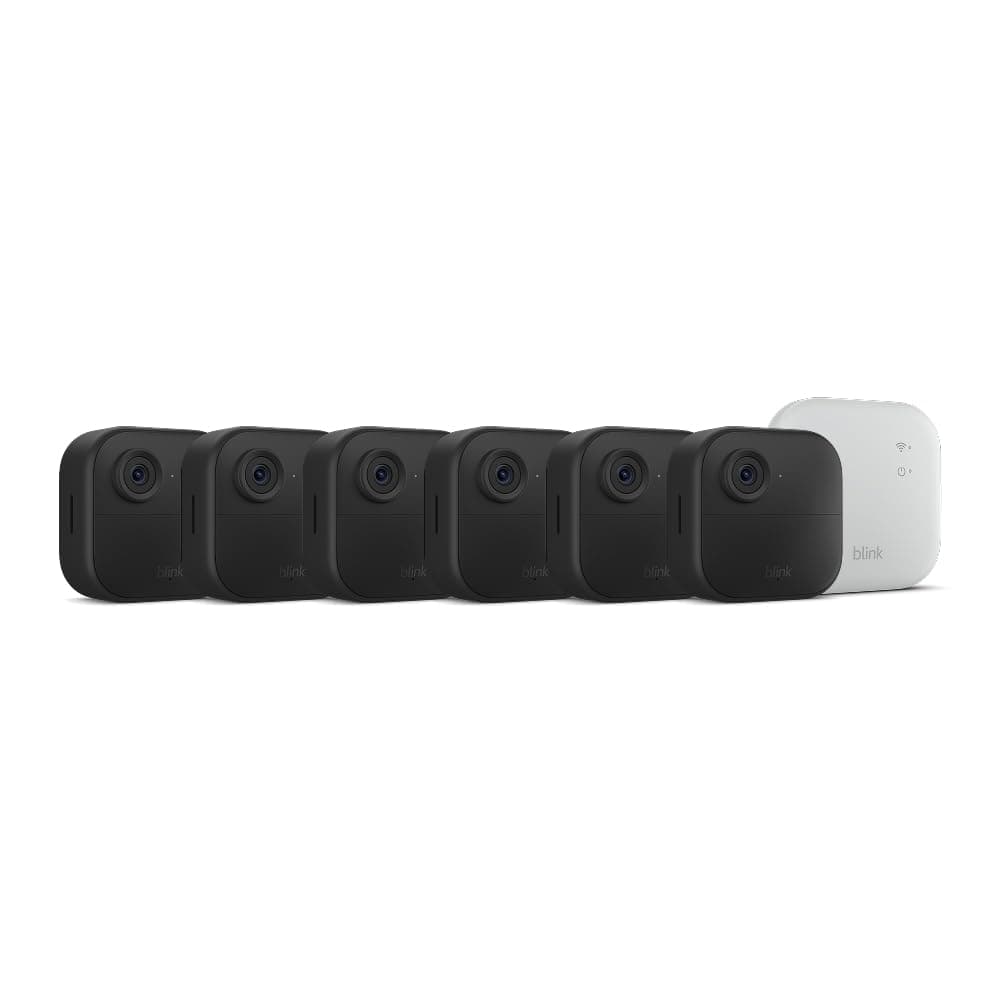 Blink Outdoor 4 XR - cámara inalámbrica con batería de dos años, cobertura de seguridad 4x, alcance de 1000 ft en espacio abierto o 400 ft en uso típico - sistema de 6 cámaras 53-100697