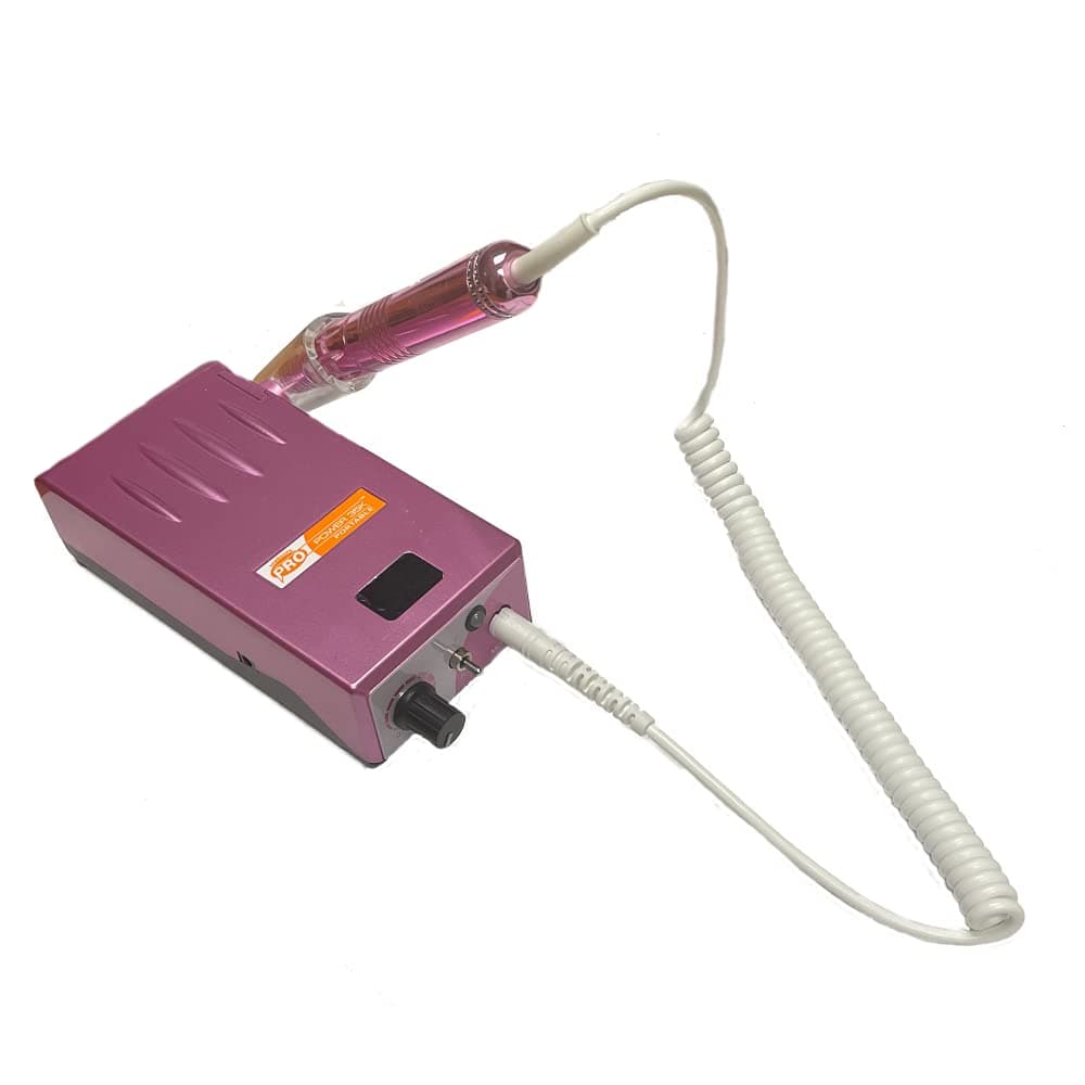 Medicool Pro Power 35K Portátil Inalámbrico Color Rosa con Piezas de Mano Cristal | Edición Limitada Lima/Perforadora para Uñas Manicura y Pedicura