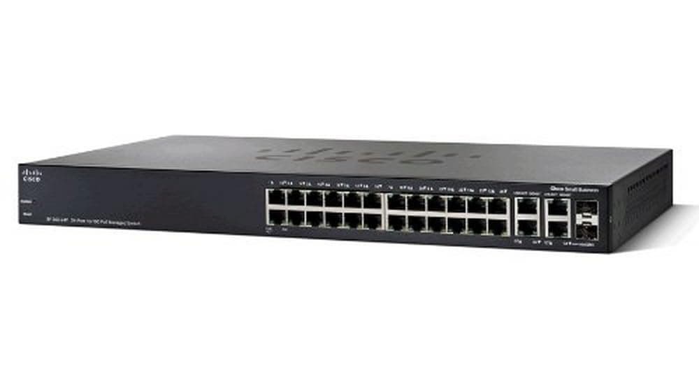 Cisco SF300-24P Switch administrado PoE de 24 puertos 10/100 con enlaces ascendentes Gigabit (SRW224G4P-K9-NA)