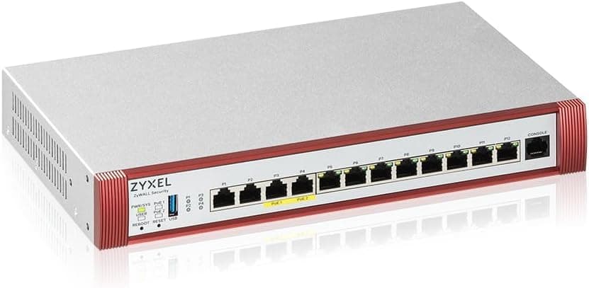 Zyxel USGFLEX500H ZyWALL High Speed Cyber Security Firewall - Hardware Only - 4x Multi-Gig 2.5G con 2x PoE+ - VPN - Hasta 300 Usuarios - Nebula Cloud USGFLEX500H-US0101F