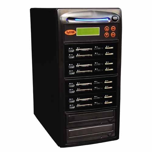 Systor 1:7 Combo Todo en Uno: Unidad Flash y Duplicador de DVD - Respaldar tarjetas USB/SD/CF/MS a un solo disco CD/DVD - SYS-USBSDCF-07