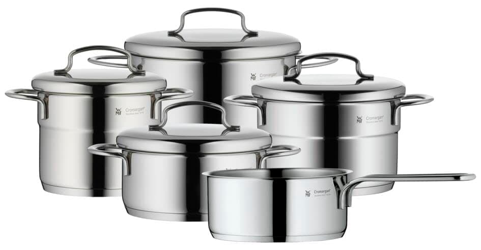 WMF Mini Set de Sartenes 5 piezas Cromargan 18/10, Apilable 718556040