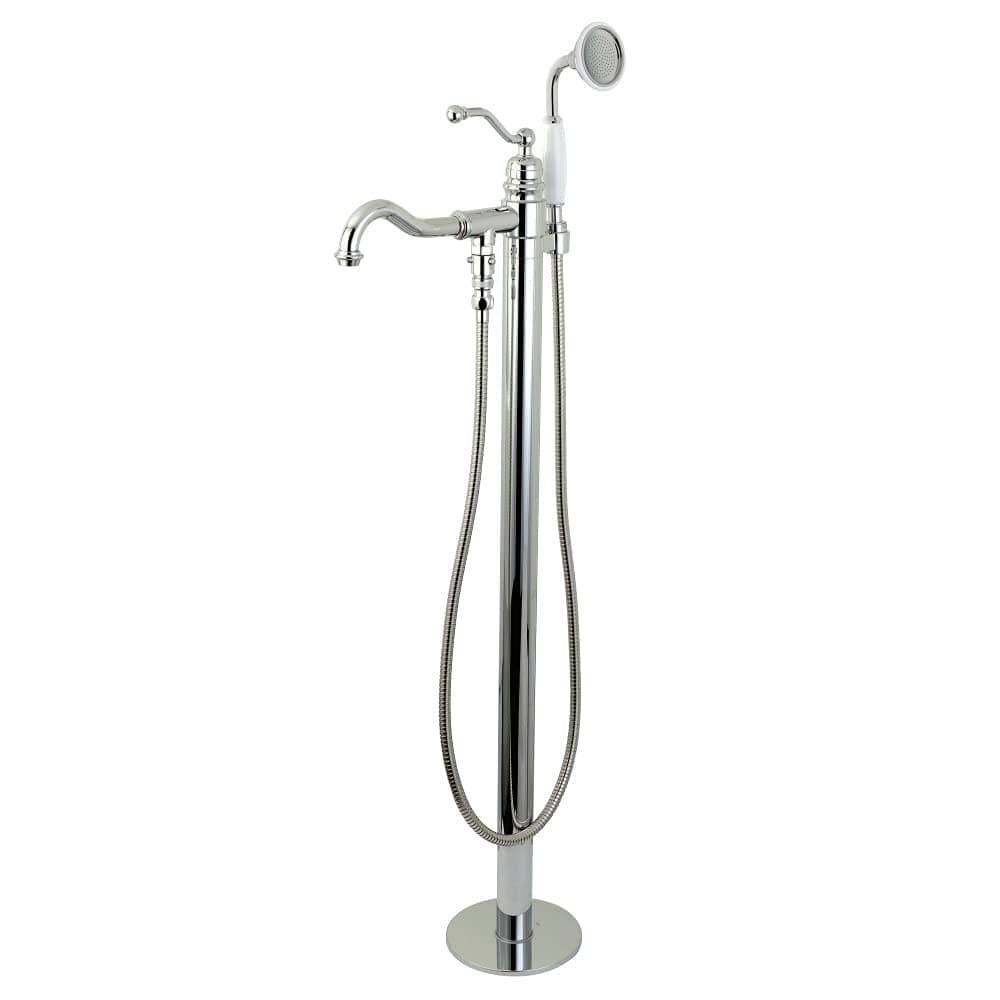 Kingston Brass Grifo independiente para tina KS7131ABL con ducha manual, cromo pulido