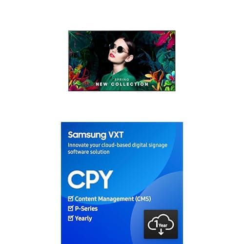 SAMSUNG 95" QMC LFD Dynamic Crystal Color Display + VXT Cloud Based Digital Signage Player P-Series, suscripción 1 año