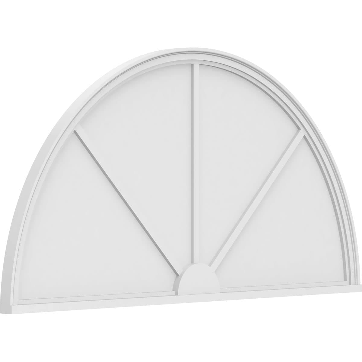 Ekena Millwork Pedimento arquitectónico semicircular PVC 64" x 32" x 2" 3 radios PEDPS064X320HRO03