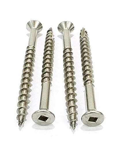 Newport Fasteners #8 x 1-3/4" Tornillo para deck acero inoxidable, cabeza plana con cuadradillo, punta Type 17 (3000 unidades) V04319-BR-3000