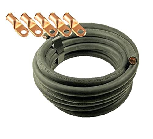 Crimp Supply cable para batería/soldadura ultra flexible 2/0 Gauge negro (500 ft) con 5 terminales de cobre 20A19011X500/38A11027X5