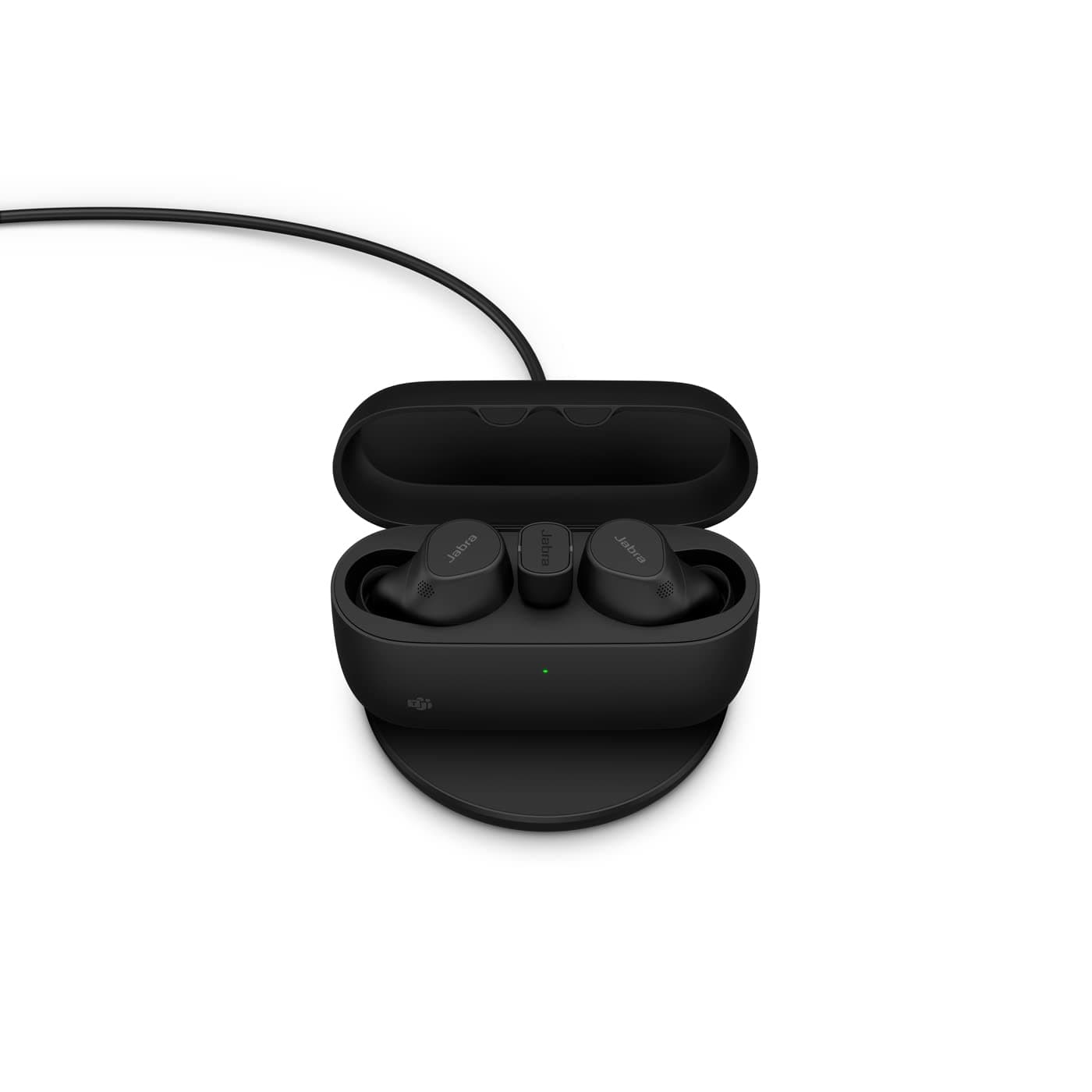 Jabra Evolve2 True Wireless Buds con Base de Carga Inalámbrica - ANC, MultiSensor Voice, MS Teams, Negro 20797-999-889