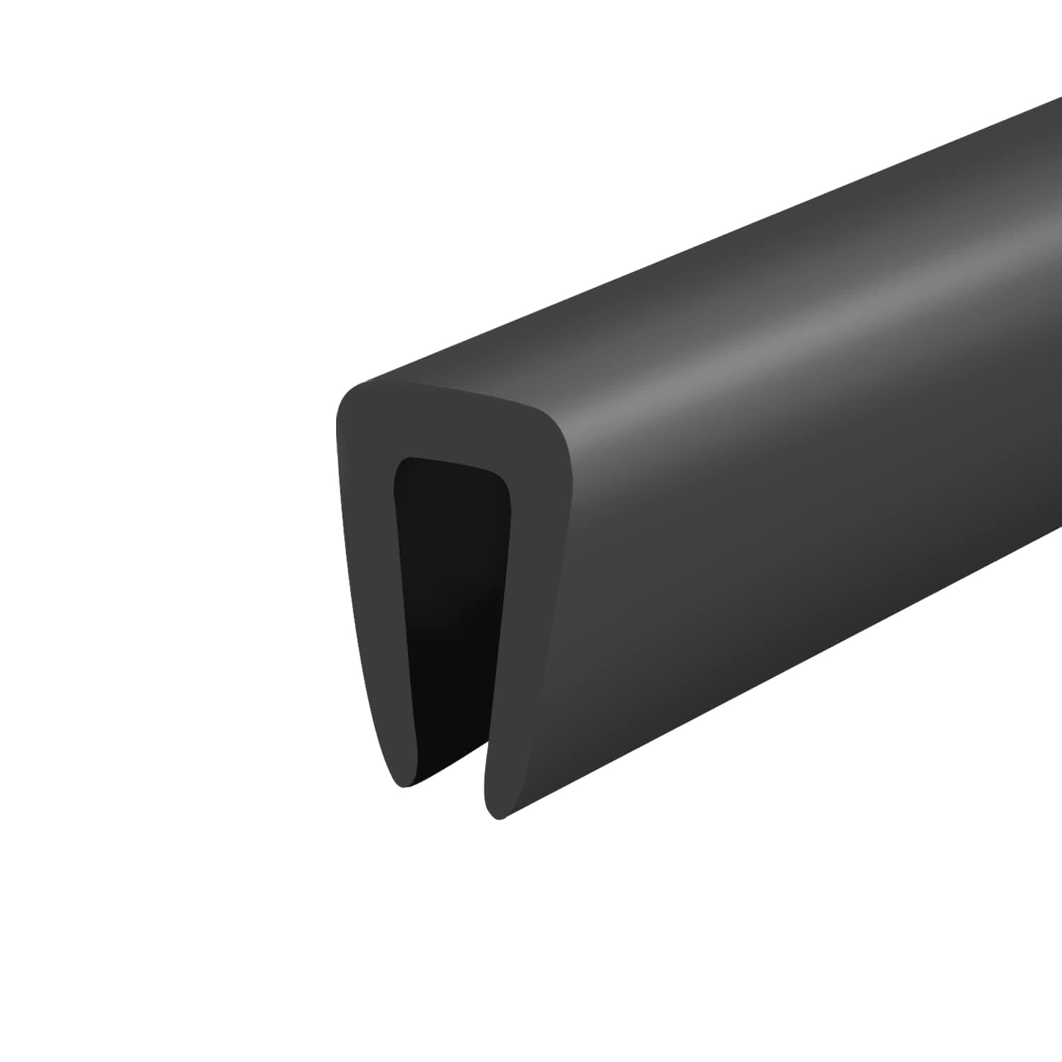 Protalwell Protector de borde U 1/8" EPDM negro - canal flexible sin adhesivo None-Adhesive