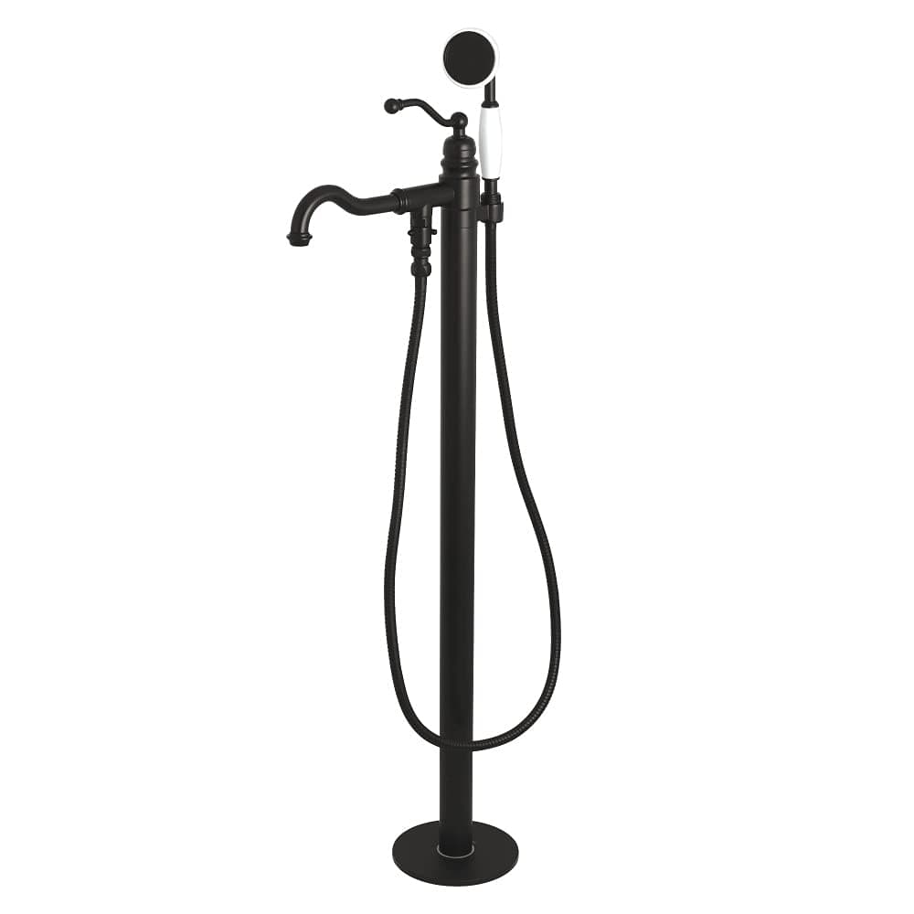 Kingston Brass KS7130ABL English Country Freestanding Tub Faucet con Ducha de Mano, Matte Black