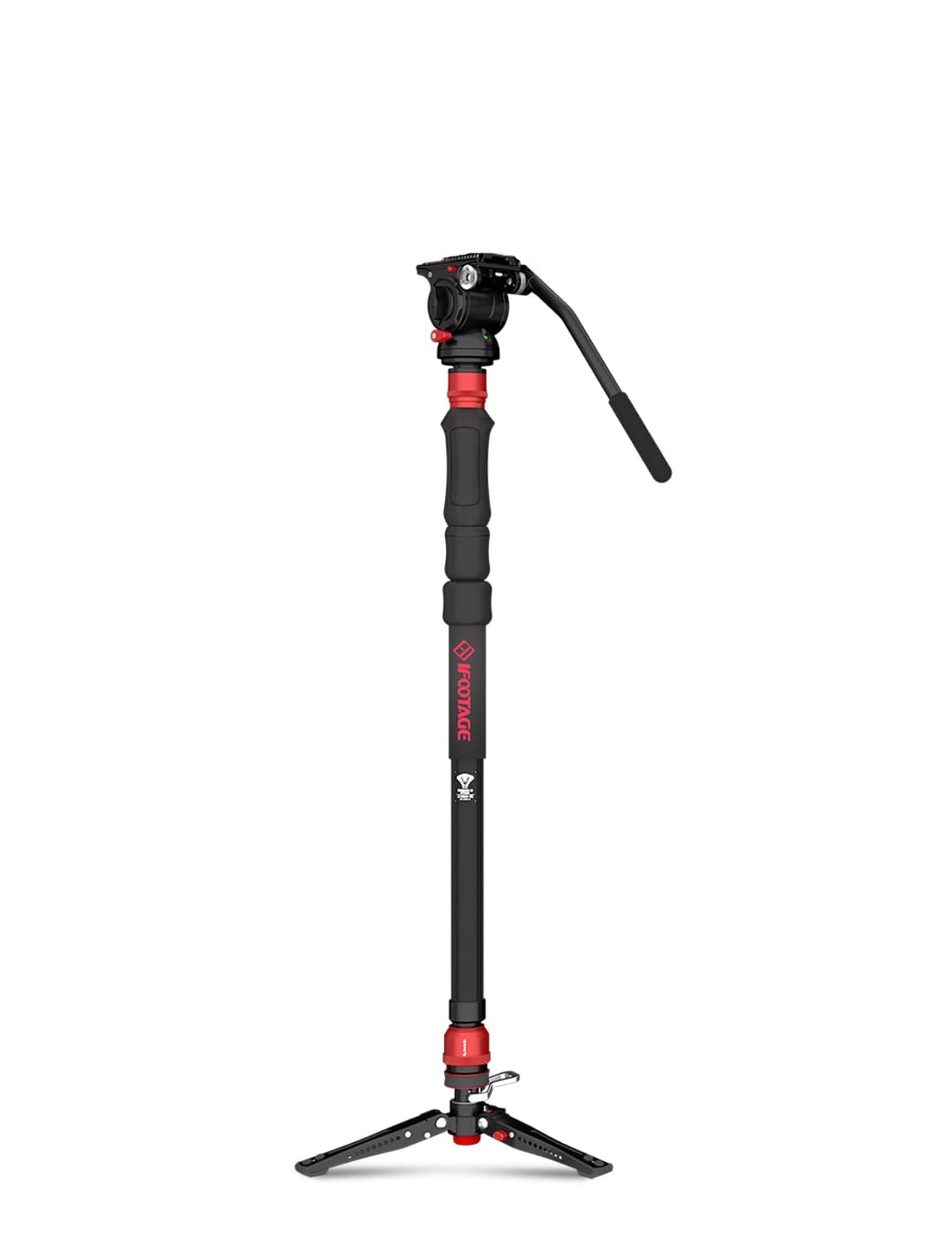IFOOTAGE Cobra 3 A150S Monopié Strike con Cabezal Fluido, Monopié de 59" con Control de Bloqueo por Pedal, Ajuste Rápido de Altura en Un Paso (A150S y Komodo K5S) A150S III+K5S